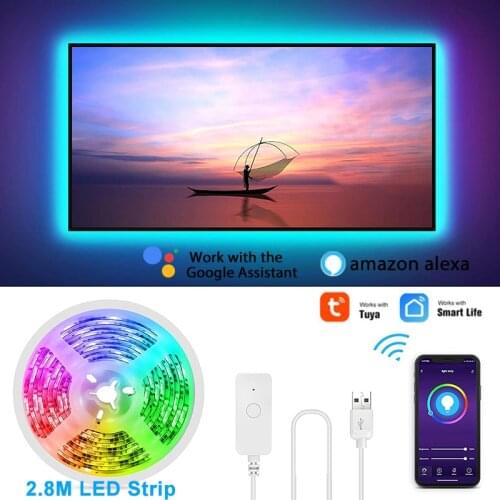 2.8m LED Strip USB LED TV Backlight Gosund Tuya Smart Life APP Controller WiFi Smart LED Band Compatible With Alexa Google Home