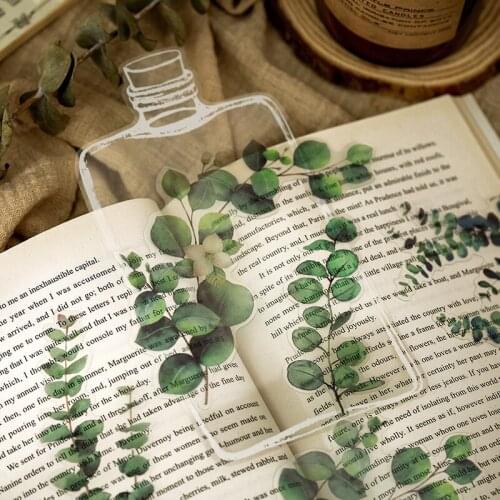 Vintage Flowers Eucalyptus Leaves Bottle PET sticker package DIY diary junk Journal decoration sticker album scrapbooking