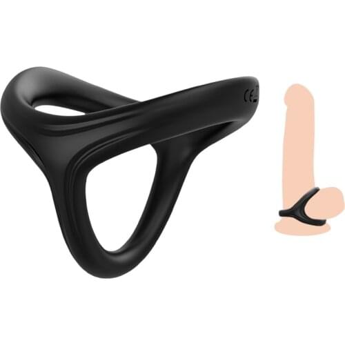 Top quality elasticity male silicone penis lock cock ring ball stretcher BDSM erection ejaculation sex toy for man