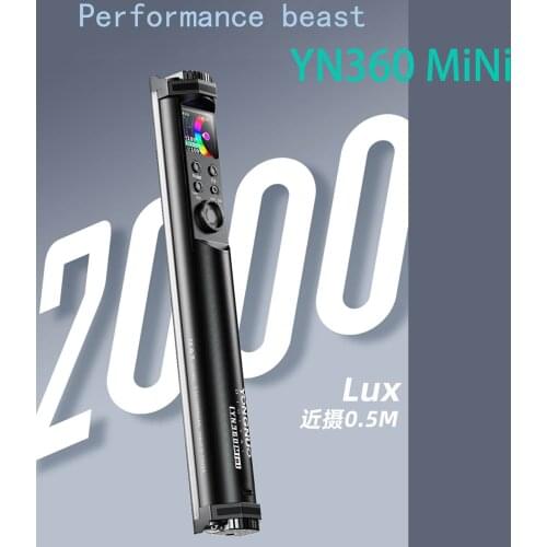 Yongnuo YN360Mini YN360 Mini RGB Full Color Photographic Ice Light LED Video Light 2700K-7500K Fill Stick Lighting Painting Yon
