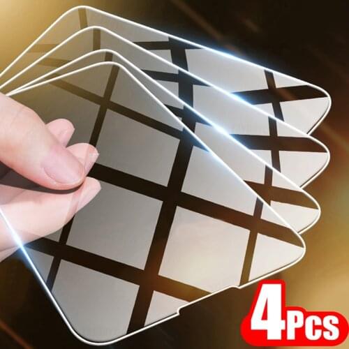 4Pcs Full Cover Protective Glass On iPhone 11 12 Pro Max XS XR 7 8 6s Plus SE Screen Protector For iPhone 12 Mini 11 Pro 7 Glass