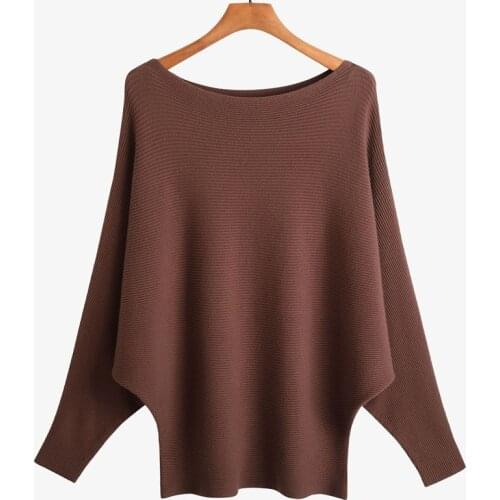 BHflutter Winter 2019 Batwing Sweaters Pullovers Women Fashion Casual Cashmere Sweater Coat Female Knit Jumpers Tops Pull Femme