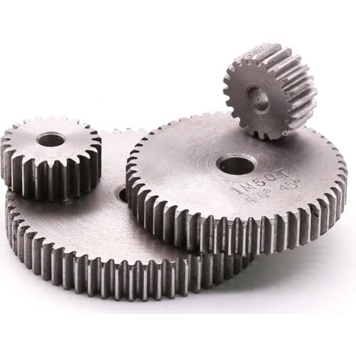Spur Gear 1M 12T-60T Metal Transmission Gear 45# Steel 1 Modulus 12 13 14 15 16 17 18 19 20 25 26 27 Teeth