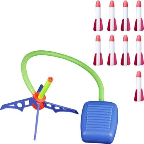 1 Set Foam Play Rocket Launcher Outdoor Play with Launcher & 3/6/8 Luminous Rockets for Competitive Beach Sport Toy Boys Gift
