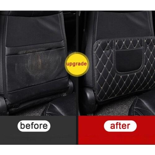 1Pcs Leather Car Seat Back Protector Mats Storage Bag Children Anti-Kick Pad