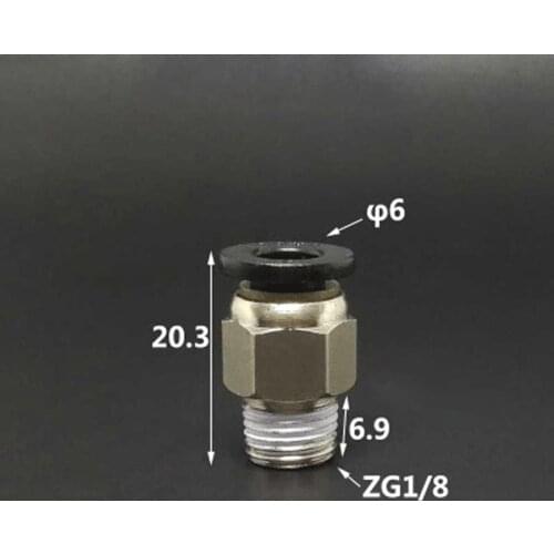 10 PCS DN6 G 1/8" BSP Male x Fit Tube OD 6mm Nickel Plated Brass Pneumatic Air Hose Quick Connector Push In Coupler Water Gas