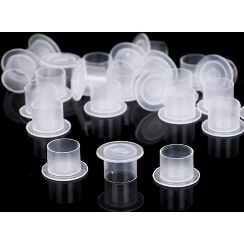 1000pcs 10*11mm Tatouage Coupes D'encre Cap Auto-Permanent Encre de Tatouage Transparent Propre STC