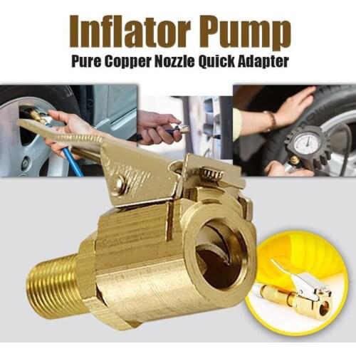2PC Car Auto Brass Tyre Wheel Tire Air Chuck Inflator Pump Valve Clip Clamp Connector Copper Nozzle Quick Adapter