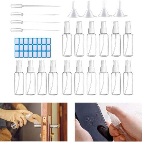 60ml 2oz 16x Empty Spray Bottle Fine Mist Home Perfumes Refillable Make up Clear Bottles with Funnels