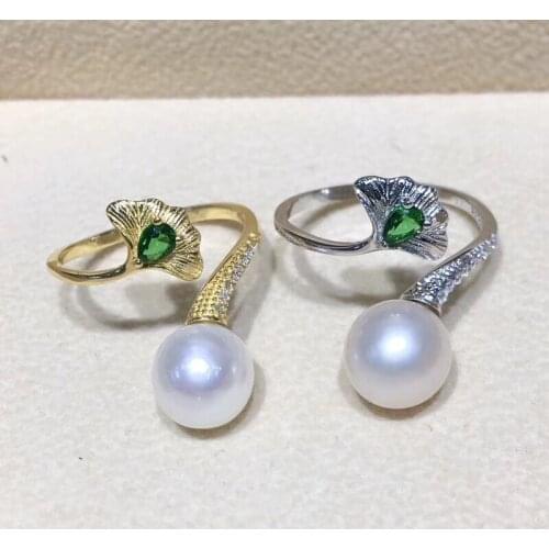 Leaf Style 925 Sterling Silver Finger Ring Hot Settings Adjustable Ring Findings Jewelry Parts Fittings Accessories, 3pcs/lot