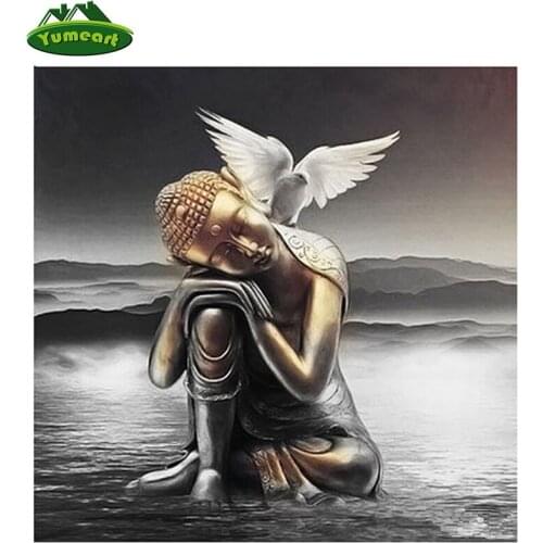 DIY Diamond Painting Buddha Religion Needlework Full Diamond Embroidery Rhinestones Mosaic Art Crafts Wallpaper Decoration