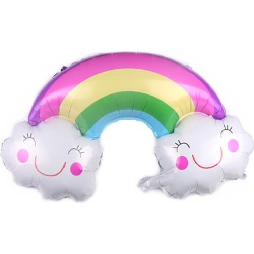 Large Cloud Rainbow Smiley Aluminum Film Balloon Childrens Birthday Party Decoration Rainbow Toy Balloons