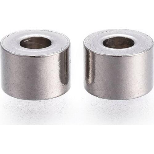 50pcs Column 304 Stainless Steel Beads Spacer Beads for Jewelry Making DIY Bracelet Necklace Findings 6x4mm Hole: 2.5mm