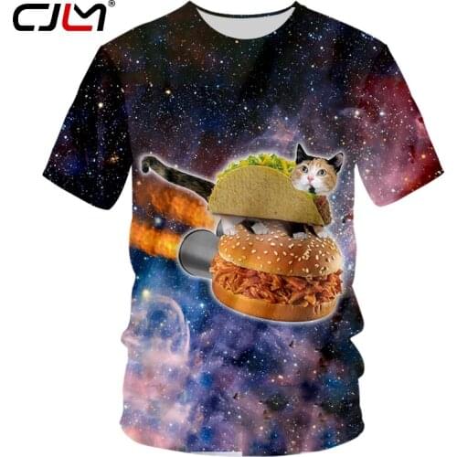 CJLM Starry Sky Hip Hop Tshirt Mens 3D Fully Printed Cat T-shirts Summer Short Sleeve Tee Hamburg Harajuku Punk Style Unisex