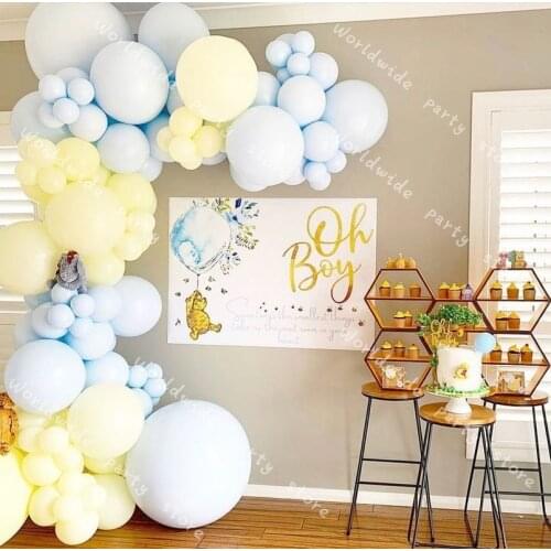 Baby Shower Balloons Garland Macaron Blue Yellow NEW YEAR Globos Arch Kit Global DIY Birthday Wedding Anniversary Party Decor