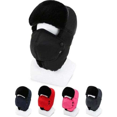 Winter Cold Thickening Plus Velvet Leifeng Hat Mask Nose Protection Hat Men Women Ear Protection Warm Cotton Hat