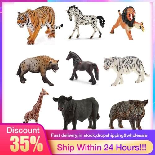 Simulation Little Tiger giraffe Hyena Squirrel Animal Model Figurine Toy Home Decor Miniature Fairy Garden Decoration Accessory