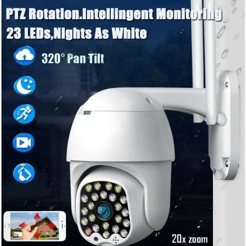 1080P PTZ Wifi IP Camera Outdoor 4X Digital Zoom AI Human Detect Wireless Webcam Intercom Monitoring probe Security CCTV Camera