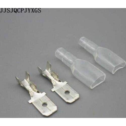JJSJQCPJYXGS 2000Sets/Lot 6.3mm Insulated Crimp Wire Terminal (Male Spade Connector+ Case)