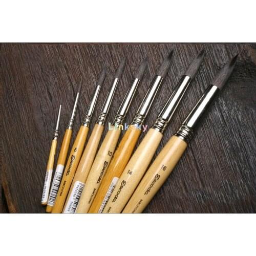 Escoda CERAMIC Series 5506 ,Round Pointed Short Handle brush, Hog Bristle Hair,Designed for watercolor & acrylic painting