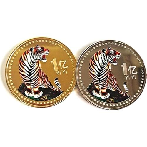 China Zodiac Tiger Year Coins 2022 China New Year Tiger Year Original Commemorative Coin Bimetal Collection Decoration Crafts