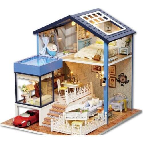 Miniature Puppet Doll House DIY Dollhouse with Furniture Wooden Doll House Toys for Children Xmas Birthday Present Seattle