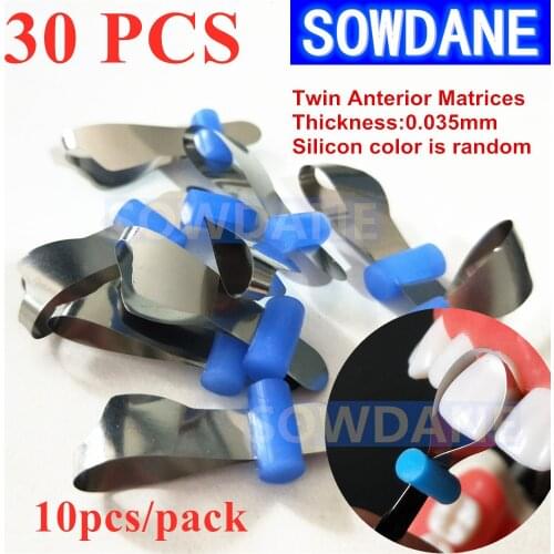 30pcs Dental Twin Anterior Matrices Dental Orthodontic Sectional Contoured Metal Matrice Dentist Ortho Matrix Material