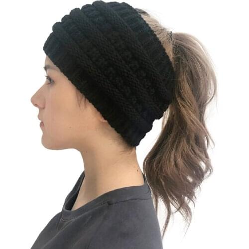 Fashion Beanie Hat Winter Warm Women Hat Splice Hats Crochet Knit Solid Holey Beanie Cap Outdoor Ski Sport Head Scarf Wrap