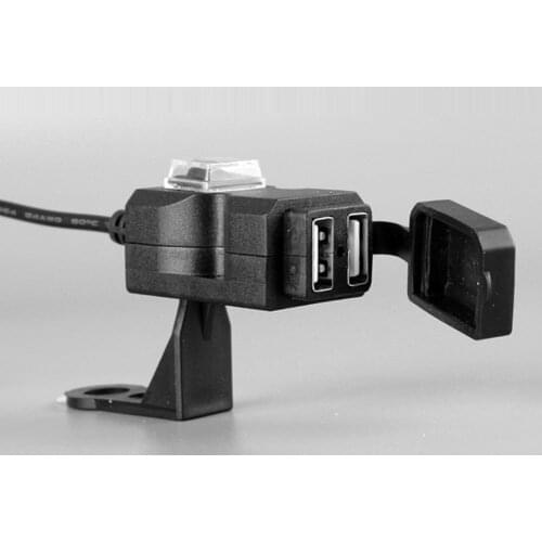 Motorcycle Dual USB Charger Power Adapter Socket For Phone GPS Waterproof 12-24V Power Supply Adapter