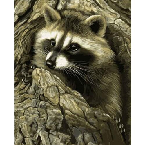 Diy Oliever Boom Kits Canvas WoondecoratieDiy Frame Paint ByNumber Vos Gift Home Decor Handgeschilderd Wall Art 40X50cm Animal
