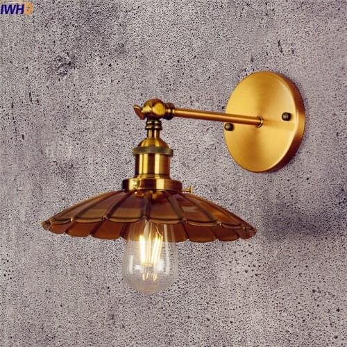IWHD Copper Vintage Wall Lamp Bedroom Iron Antique Loft Industrial LED Wall Light Edison Arm Sconce Apliques Pared Luminaire