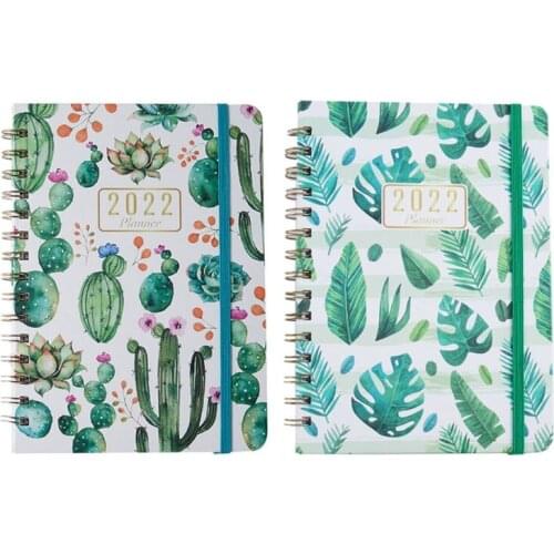 N58E Classic Hardcover Teacher Planner Office Notepad Weekly Monthly Planner Monthly Index Classic Willow Leaves Texture