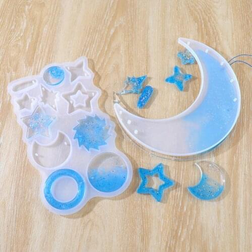 2021 New Moon Wind Chime Silicone Mold DIY Handcraft Wind Chime Hanging Decoration Molds Home Decoration Wall Hanging Ornament