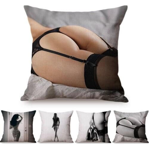 Sexy Woman Ass Pattern Cushion Cover Elegant Lady Butt Charming Artwork Decoration Cool Man Room Sofa Pillow Case Car Kussenhoes