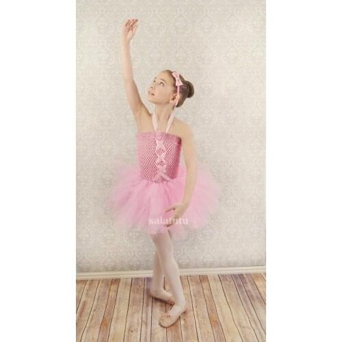 Pink Ballet Dance Singing Summer Party Kids Clothes Children Princess Clothing Vestido tutu Costume Tutu Girls Party dress