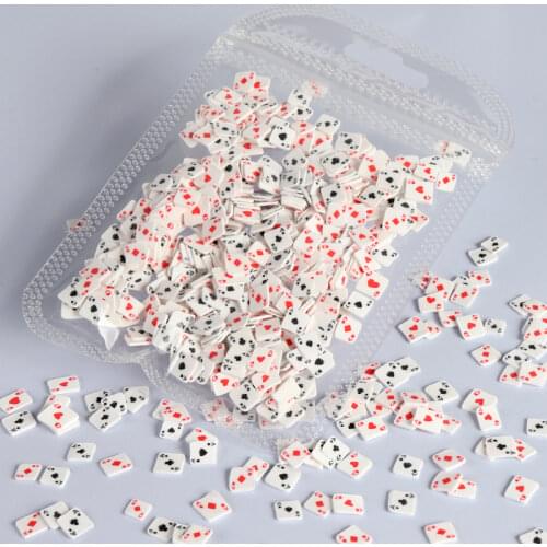 10G Polymer Clay Nail Art Accessories Poker Card Flakes For Nail Decorations 3D Heart Spades Slices Gel Polish Manicure RK140143