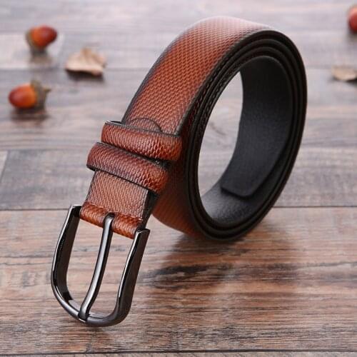 Luxury Fashion Men leather Belt High quality Business affairs casual Belts Alloy Pin buckle Belt MenJeans Brown RetroWaist Belt