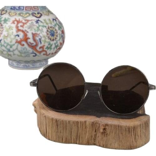 Old Shanghai Republic natural crystal glasses pure copper frame sunglasses
