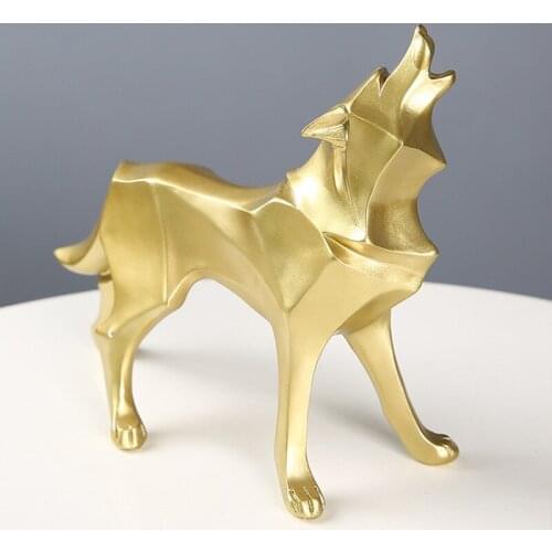 Wolf Resin Statue Model Modern Abstract Ice Wolf Wildlife Decor Gift For Home Living Room Office Desktop Decoration Gifts