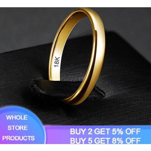 Stylish 18 K Gold Gloss Ring for Women and Men Simple Stainless Steel Geometric Punk Finger Ring Anniversary Party Gift New R050