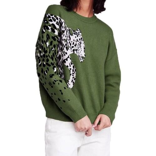 Printed Sweater Japanese Knitted Pullover T-neck Loose Casual Autumn Winter Knitted Pullover Top crop sweater vintage sweater