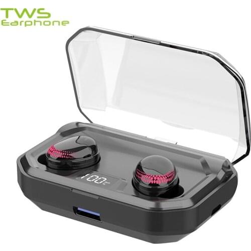 TWSearphone X10 Wireless Bluetooth Headphone Hi-Fi Stereo Sound Earpiece LED Display Touch Control Earbuds With Mic Earset