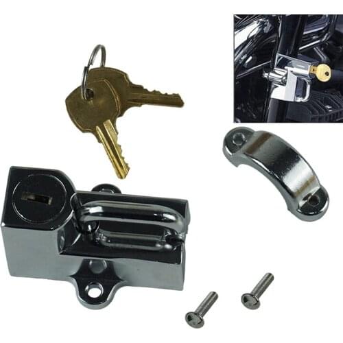 KDJ Universal 7/8'' 22mm Handlebar Motorcycles Accessories Motorcycle Helmet Lock For Harley Chrome Black