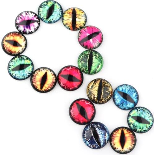 Xinyao 20pcs 10pcs 12mm 14mm 18mm 20mm 25mm Eye Pattern Round Glass Cabochon for DIY Jewelry Finding