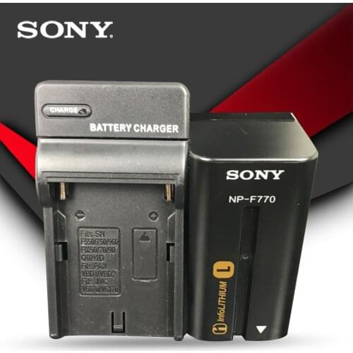 1pcs Sony Original NP-F770 Battery NP F770 NPF770 F750 CCD-TRV58 TRV110K TRV26E Z1 V1J Z1P DCR-VX2100 FX1 HDR-FX7 + Charger