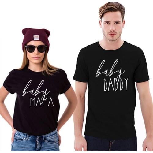 Pregnancy Announcement Summer Top Couple Tshirt Baby Mama Daddy Gender Couples Matching Tee