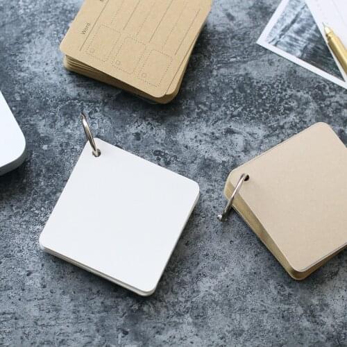 1pcs Blank page Ring buckle The word Creative Simple Note Paper Student Stationery Scratchpad