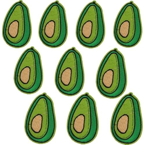10Pcs Avocados Fruit Patch DIY Patches for Kids Clothes Iron on Embroidered Patches Motif Applique Sticker for Clothes BT099