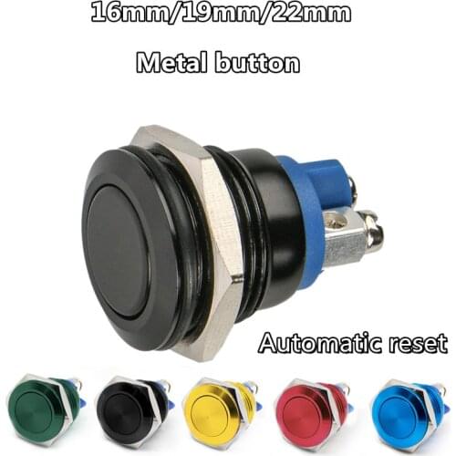12mm 16mm 19mm 22mm Metal Button Switch Full Oxidation Self Reset Waterproof Button Inching Switch Screw Foot
