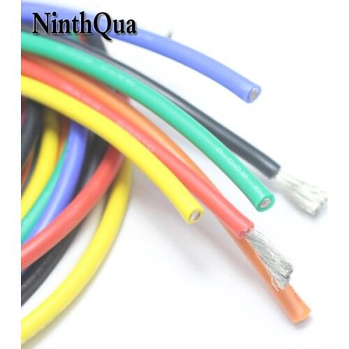 12# multicolor Silicon Wire 12AWG Heatproof Soft Silicone 3.4mm2 Silica Gel Wire Connect Cable Red Black Yellow Green Blue White